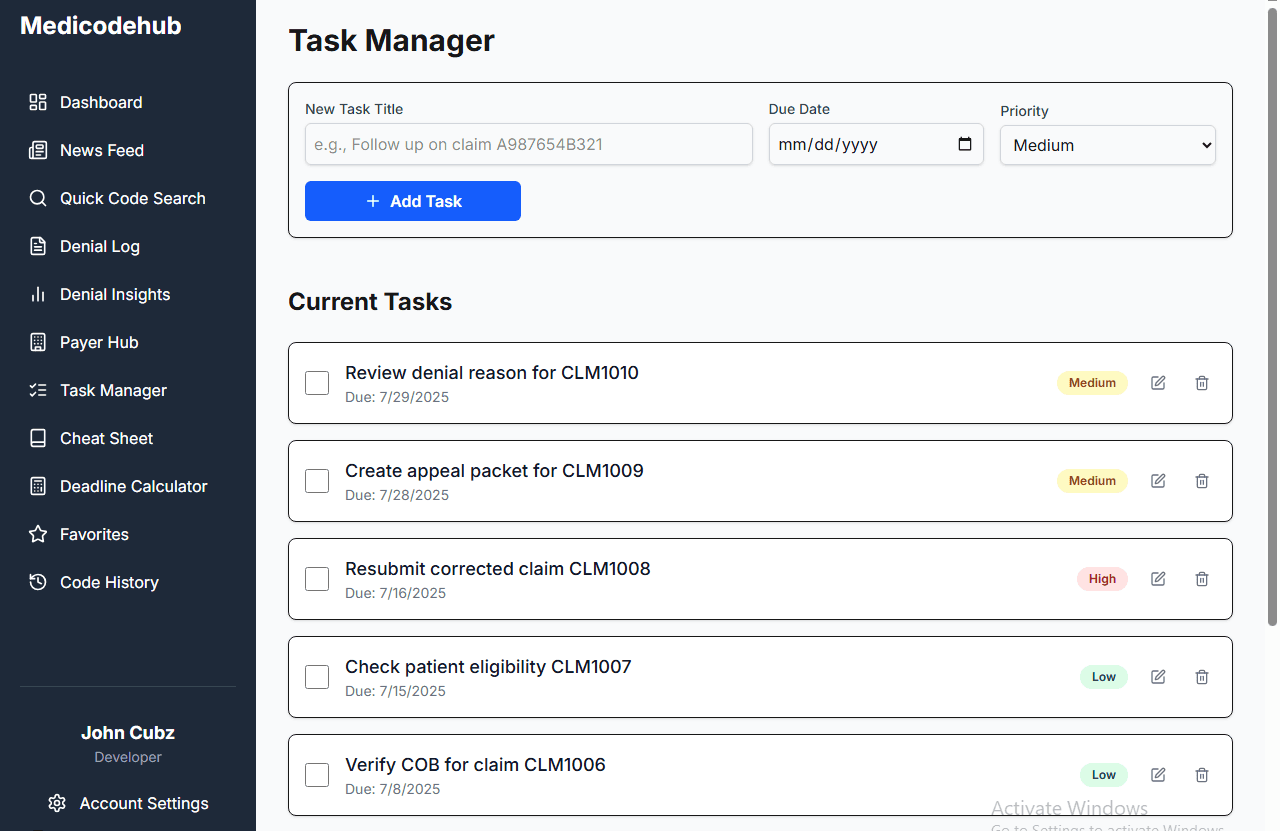 A screenshot of the Task Manager.